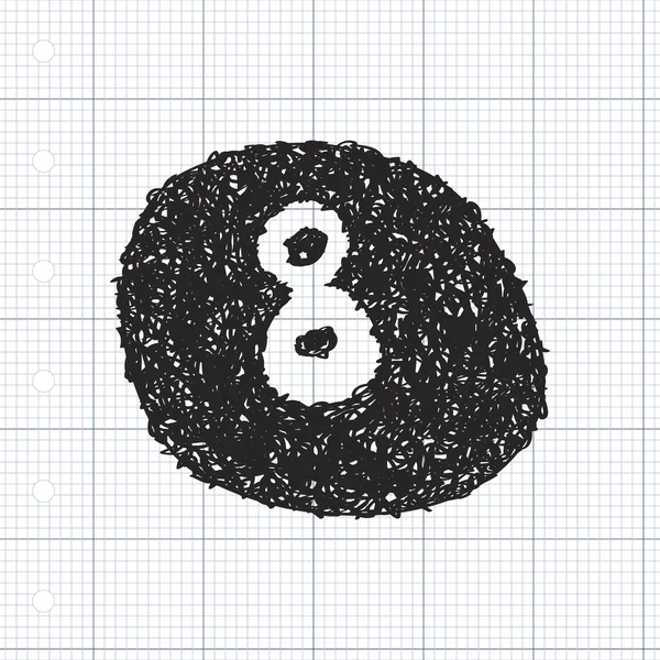 Απλή doodle του ένα οκτώ μπάλα — Διανυσματικό Αρχείο