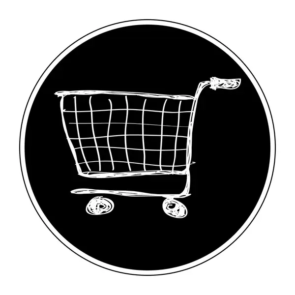 Einfaches Doodle eines Einkaufswagens — Stockvektor