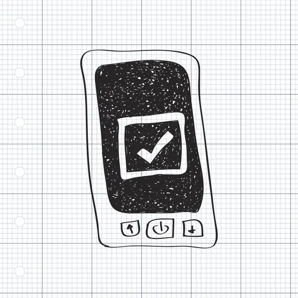 Einfaches Doodle eines Mobiltelefons — Stockvektor