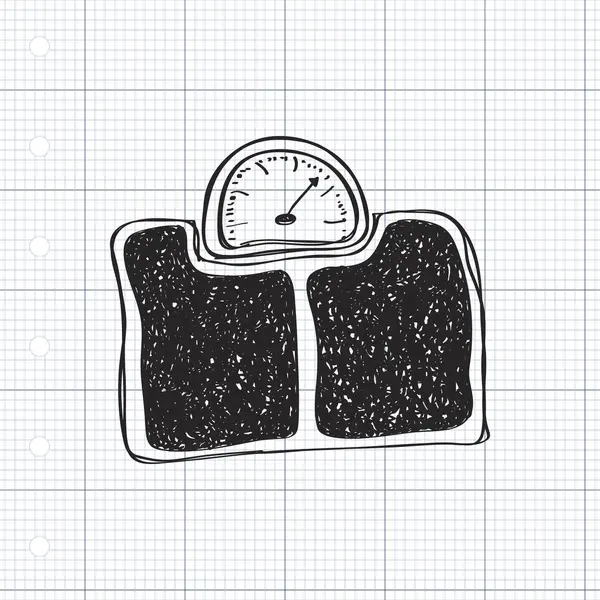 Simple gribouillage d'une balance de salle de bain — Image vectorielle