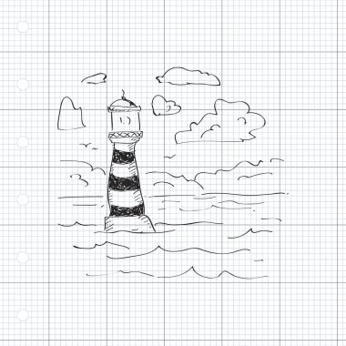 Bir deniz feneri basit doodle