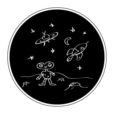 Bir uzaylı basit doodle