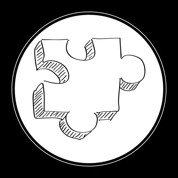 Einfaches Doodle eines Puzzlestücks — Stockvektor