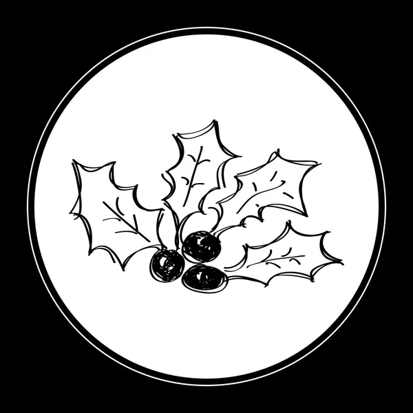 Simple gribouillage d'un houx — Image vectorielle