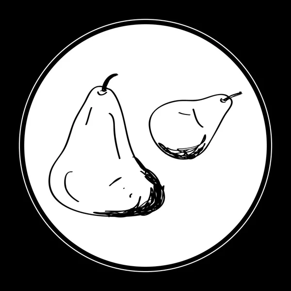 Garabato simple de una pera — Vector de stock