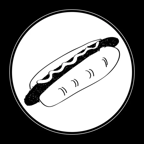 Simple gribouillage d'un hot-dog — Image vectorielle