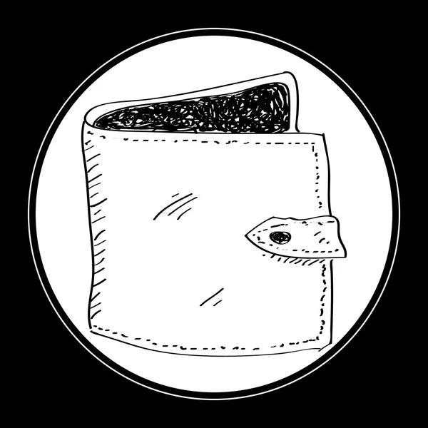 Simple gribouillage d'un portefeuille — Image vectorielle