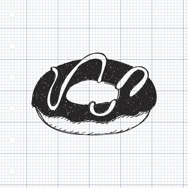 简便的涂鸦的甜甜圈 — 图库矢量图片