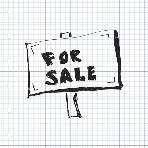 Απλή doodle του ένα πινακίδα "πωλείται" — Διανυσματικό Αρχείο