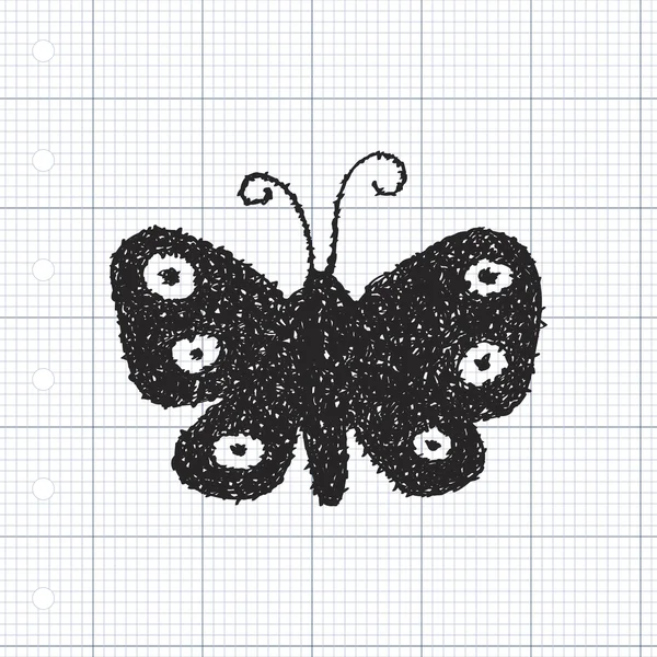 Doodle simples de uma borboleta — Vetor de Stock