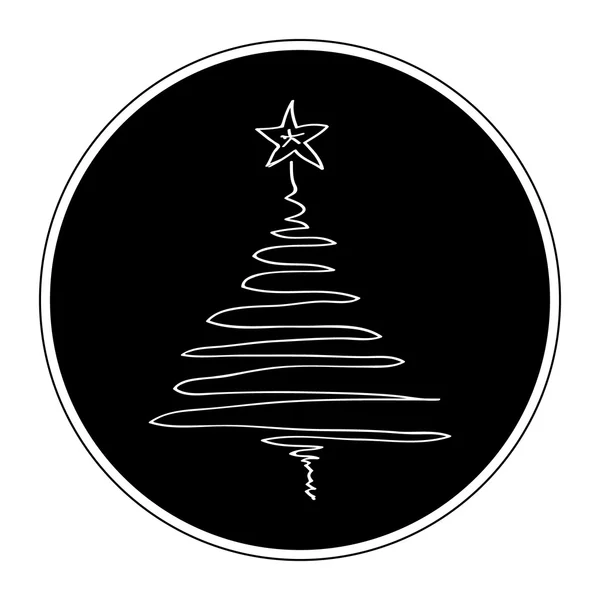 Garabato simple de un árbol de Navidad — Vector de stock