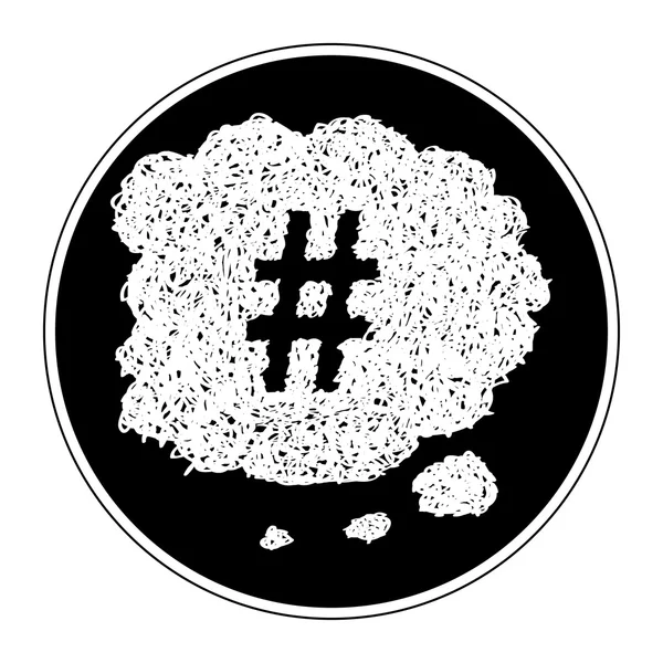 Simple doodle of a hash tag thought bubble — Stock Vector