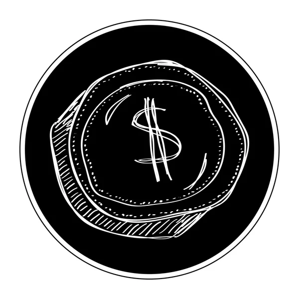 Einfaches Doodle von einem Dollar — Stockvektor