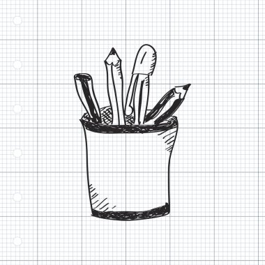 Bir kalem tencere basit doodle