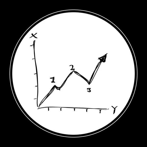 Garabato simple de un gráfico de líneas — Archivo Imágenes Vectoriales