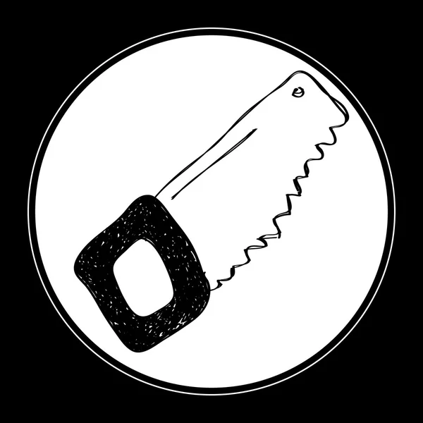 Enkla doodle för en såg — Stock vektor