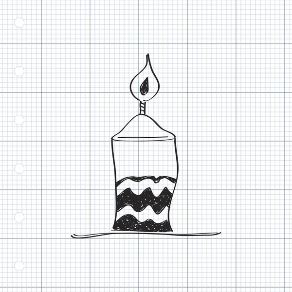 Простые каракули свечи — стоковый вектор