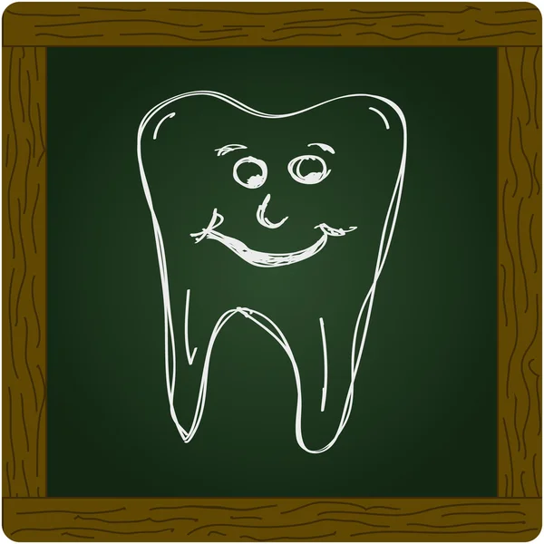 Doodle szczęśliwy zęba — Wektor stockowy