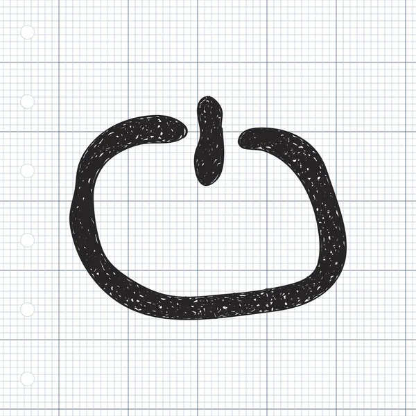 Einfaches Doodle eines Standby-Symbols — Stockvektor