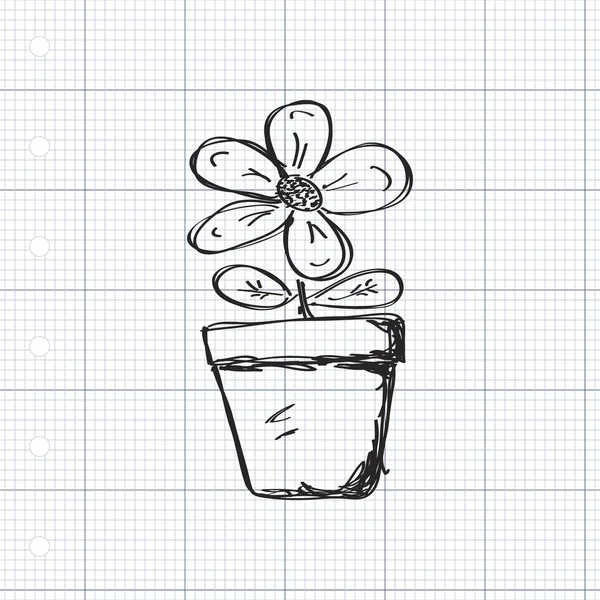 Garabato simple de una flor — Vector de stock
