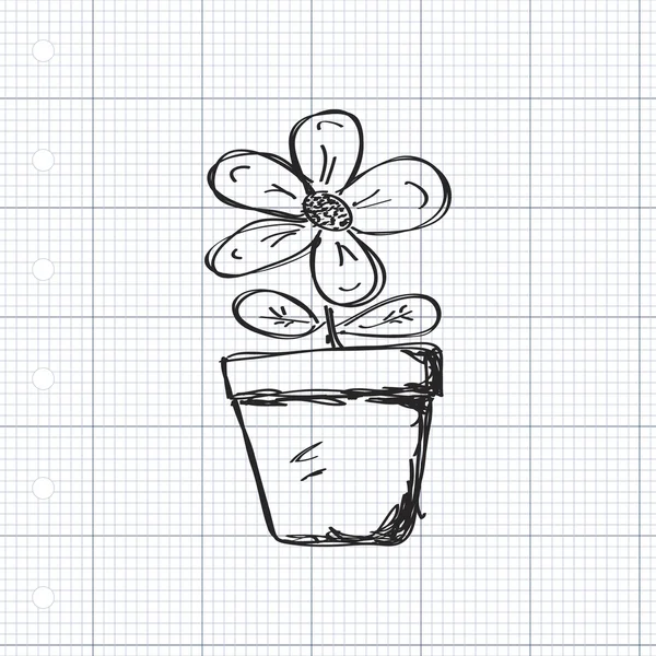 Enkla doodle en blomma — Stock vektor