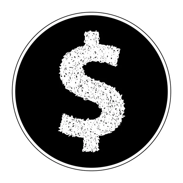 Simple gribouillage d'un symbole d'argent — Image vectorielle