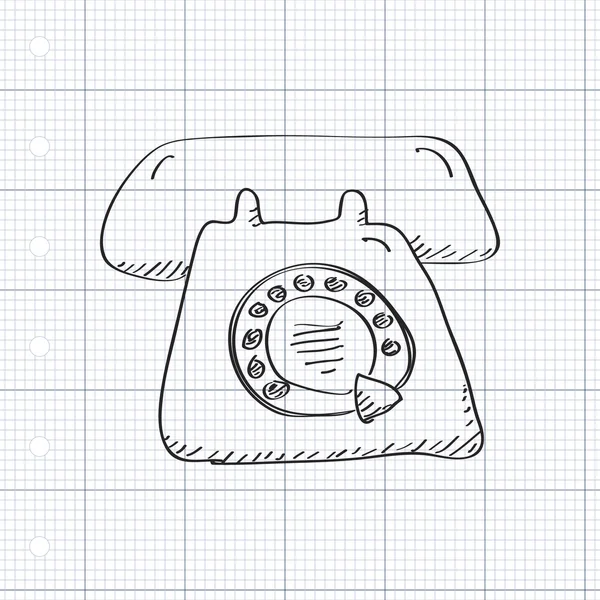 Garabato simple de un teléfono — Vector de stock