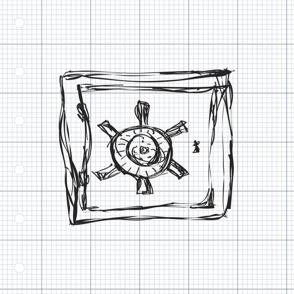 Simple gribouillage d'un coffre-fort — Image vectorielle