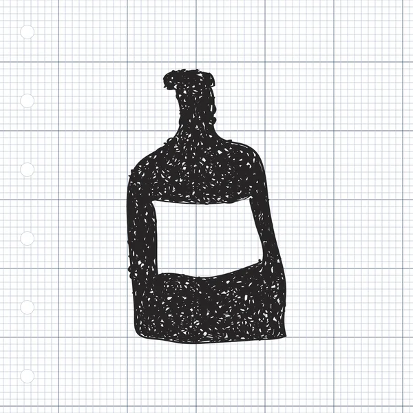 Doodle simples de uma garrafa — Vetor de Stock