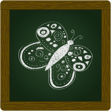 Bir kelebek basit doodle