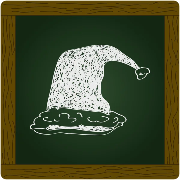 Simple gribouillage d'un chapeau de Père Noël — Image vectorielle