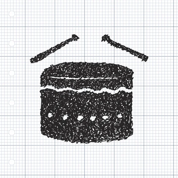 Simple gribouillage d'un tambour — Image vectorielle