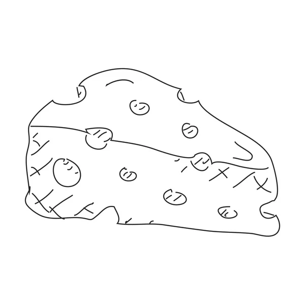 Проста каракуля шматочка сиру — стоковий вектор