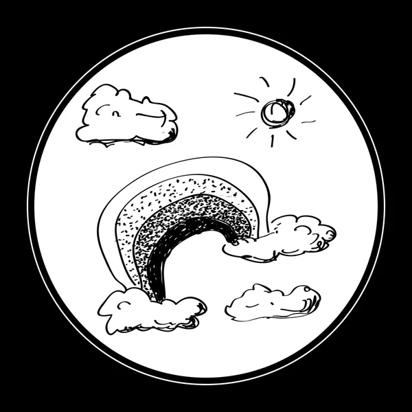 Enkla doodle av en regnbåge — Stock vektor