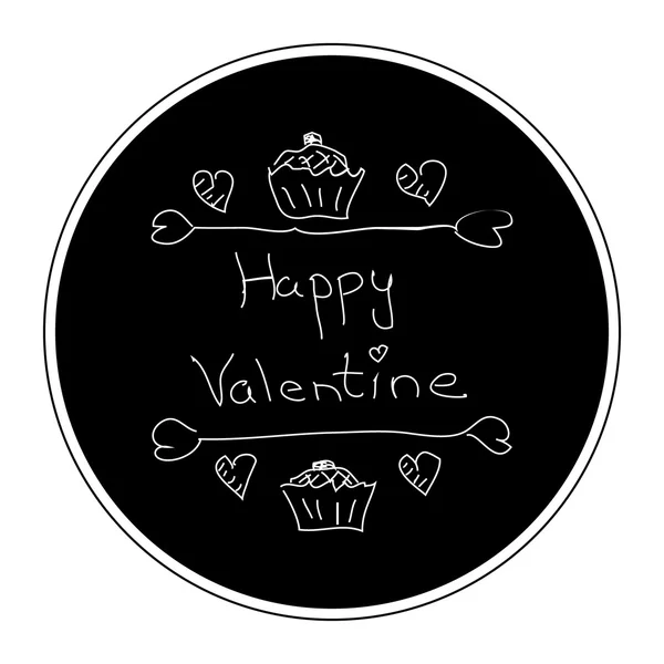 Einfaches Doodle im Valentinskostüm — Stockvektor
