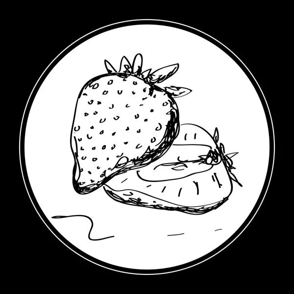 Enkla doodle av en jordgubbe — Stock vektor
