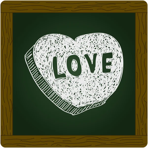 Doodle simples de um coração de amor — Vetor de Stock