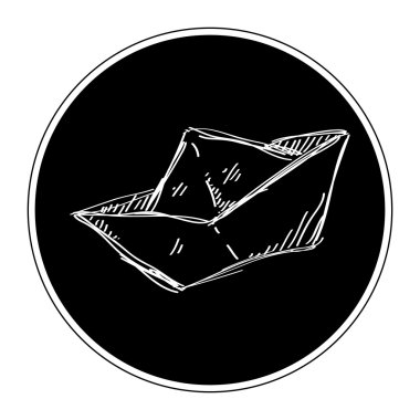 Bir kağıt tekne basit doodle