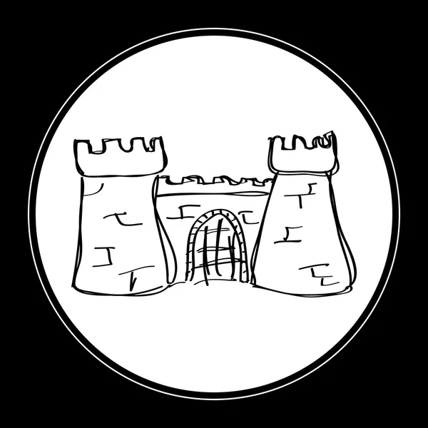 Simple gribouillage d'un château — Image vectorielle