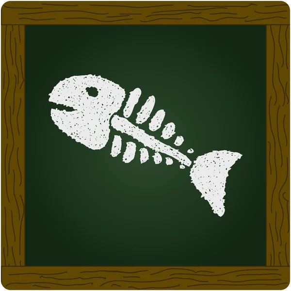 물고기 해골의 간단한 낙서 — 스톡 벡터