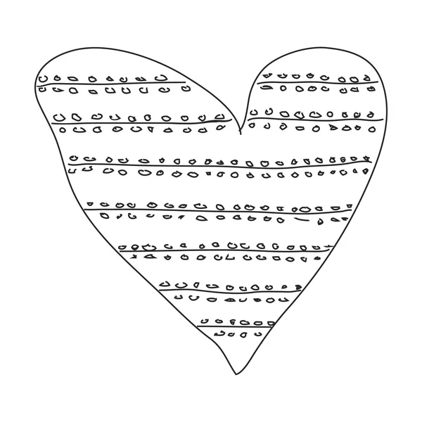 Simple gribouillage d'un cœur d'amour — Image vectorielle