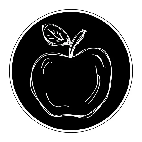 Garabato simple de una manzana — Vector de stock