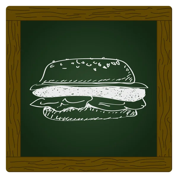 Simple gribouillage d'un hamburger — Image vectorielle