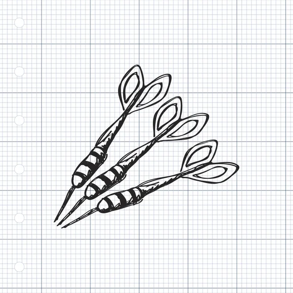 Απλή doodle του ένα σύνολο βελάκια — Διανυσματικό Αρχείο