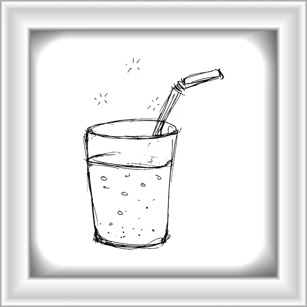 Ilustración de un vaso con una paja — Vector de stock