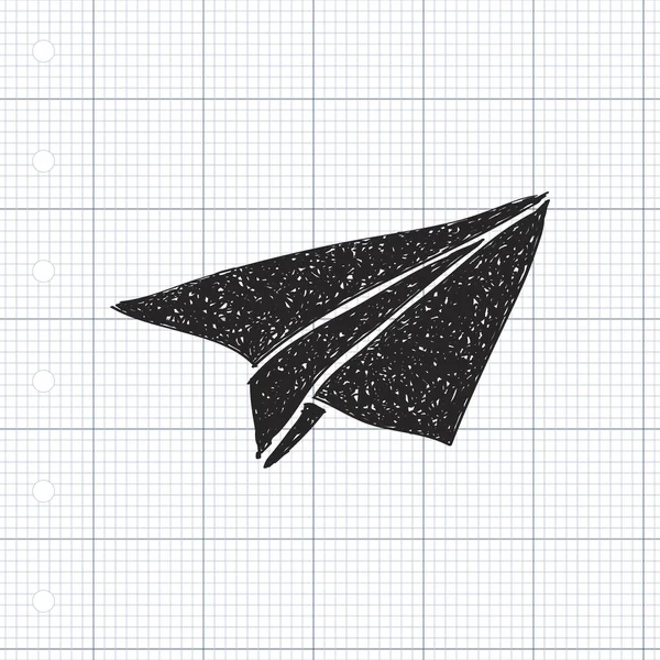 Einfaches Doodle eines Papierflugzeugs — Stockvektor