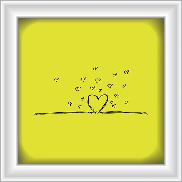 Doodle d'un coeur d'amour design — Image vectorielle