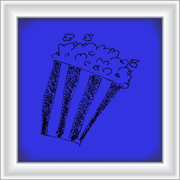 Disegno schizzo di un secchio di popcorn — Vettoriale Stock