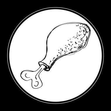 Bir tavuk baget basit doodle