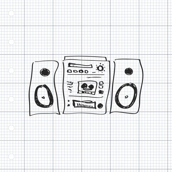 Απλή doodle του ένα hifi — Διανυσματικό Αρχείο